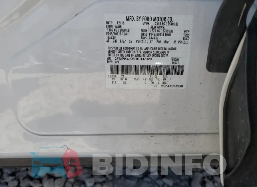 2FMPK4J96HBB37320 Photo# 13