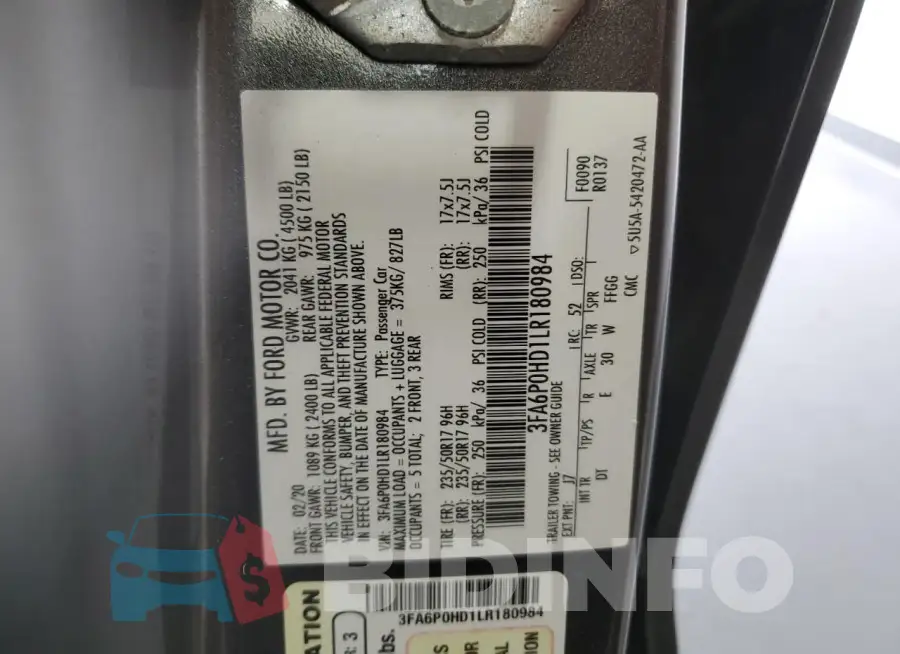 3FA6P0HD1LR180984 Photo# 12
