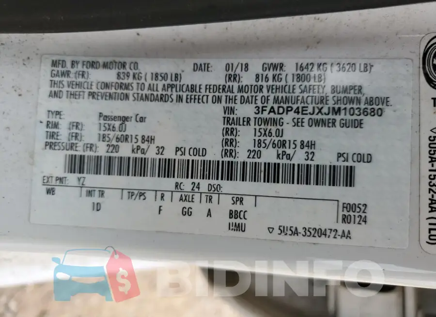 3FADP4EJXJM103680 Photo# 12