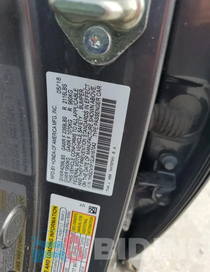 1HGCV1F12JA167042 Photo# 12