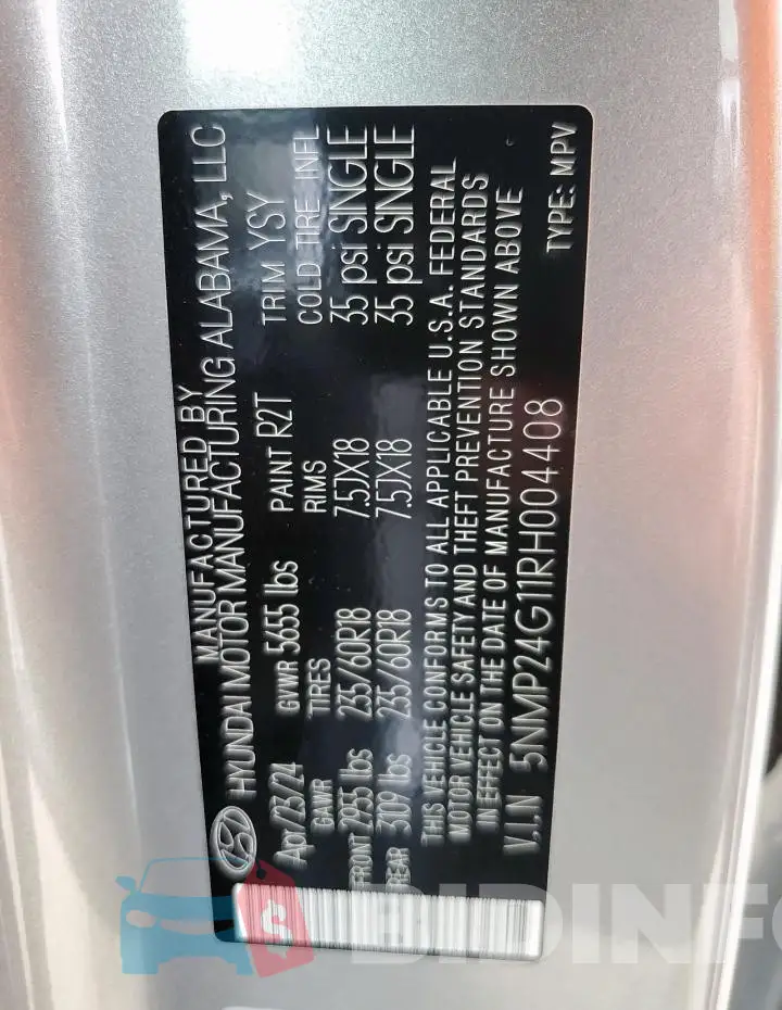 5NMP24G11RH004408 Photo# 13
