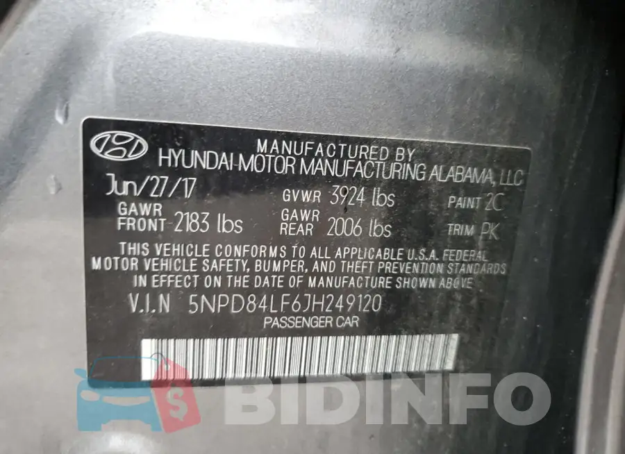 5NPD84LF6JH249120 Photo# 13