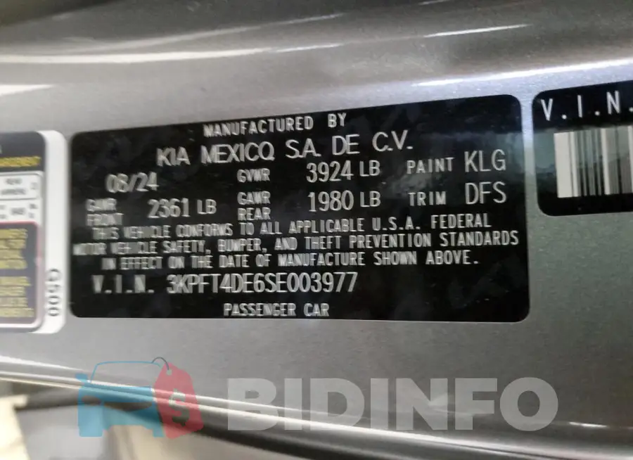 3KPFT4DE6SE003977 Photo# 13
