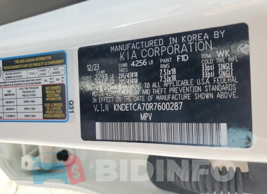 KNDETCA70R7600287 Photo# 13