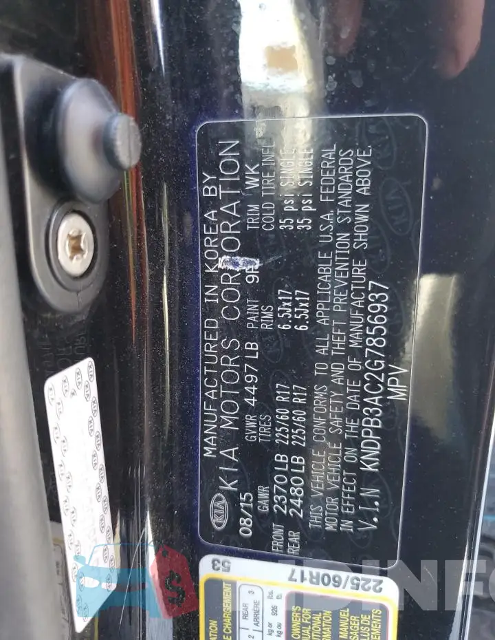 KNDPB3AC2G7856937 Photo# 14