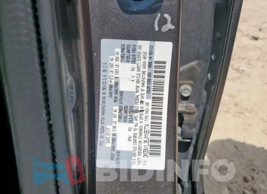 3MZBN1L35JM166774 Photo# 12