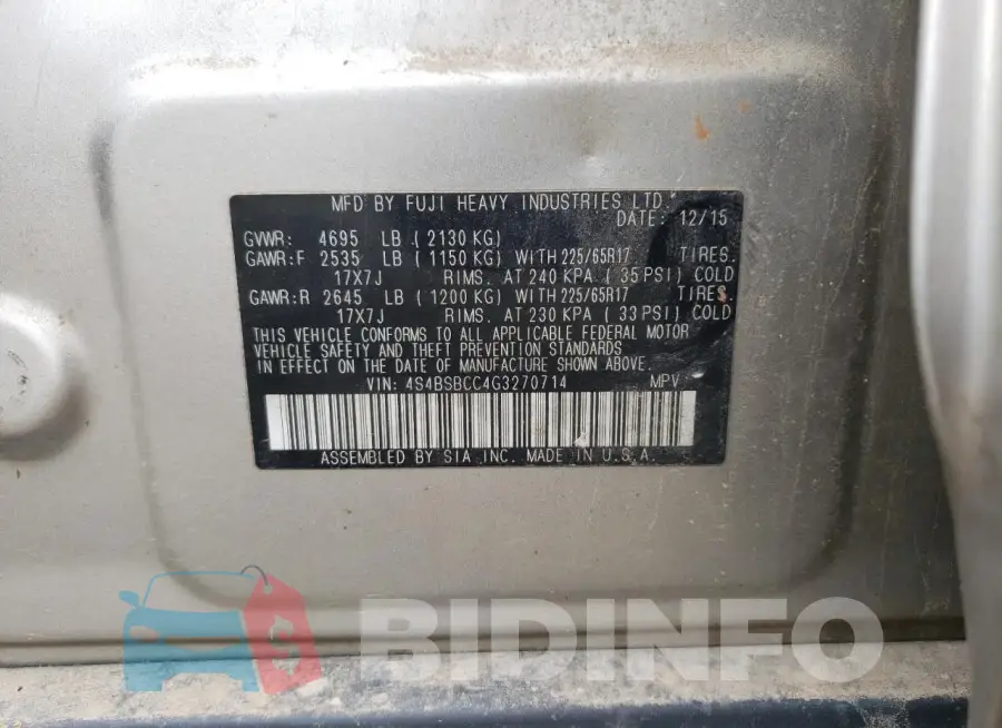 4S4BSBCC4G3270714 Photo# 13