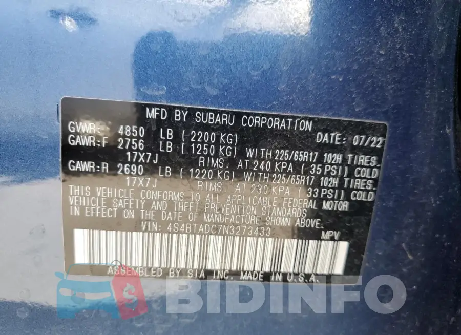 4S4BTADC7N3273433 Photo# 13