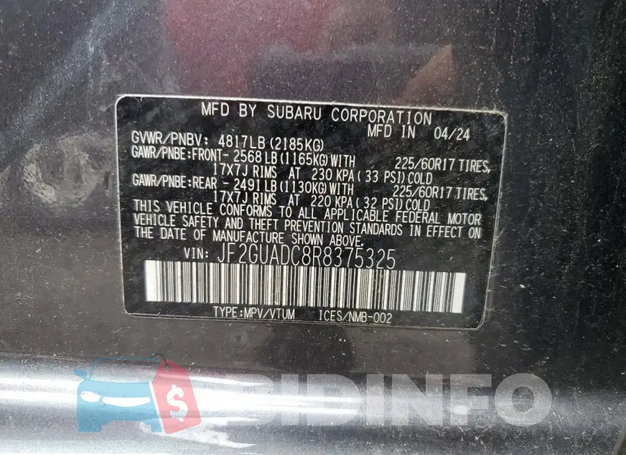 JF2GUADC8R8375325 Photo# 12