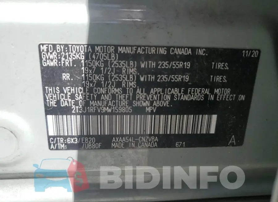 2T3J1RFV9MW159805 Photo# 13