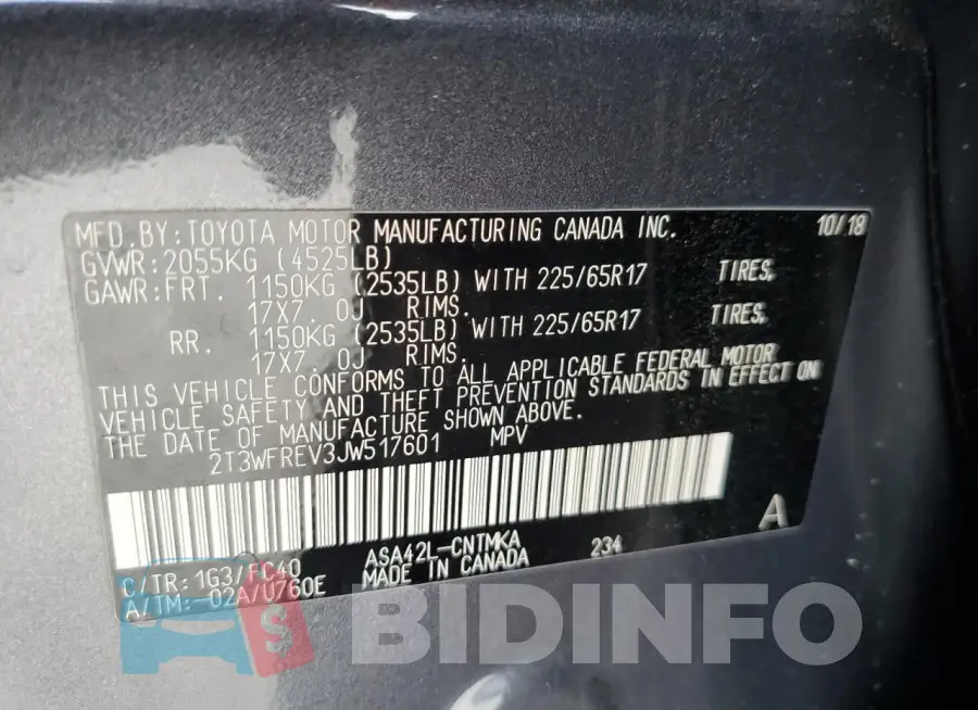 2T3WFREV3JW517601 Photo# 13