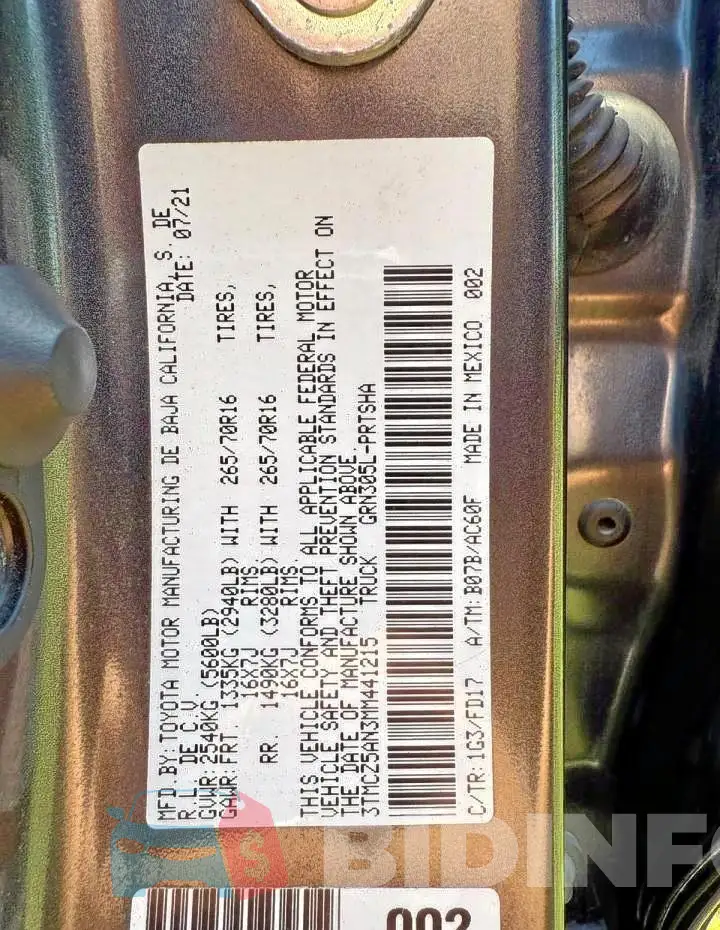 3TMCZ5AN3MM441215 Photo# 10