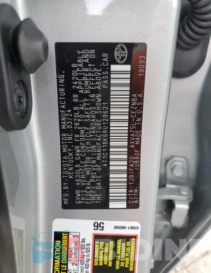 4T1C11BK6RU129621 Photo# 13