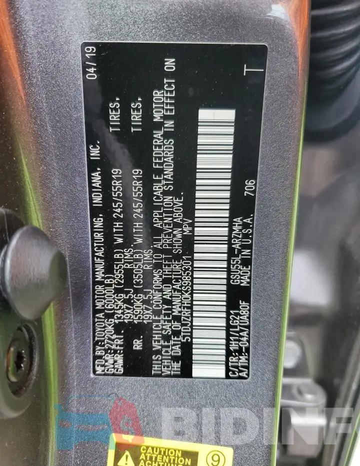 5TDJZRFH0KS985301 Photo# 13