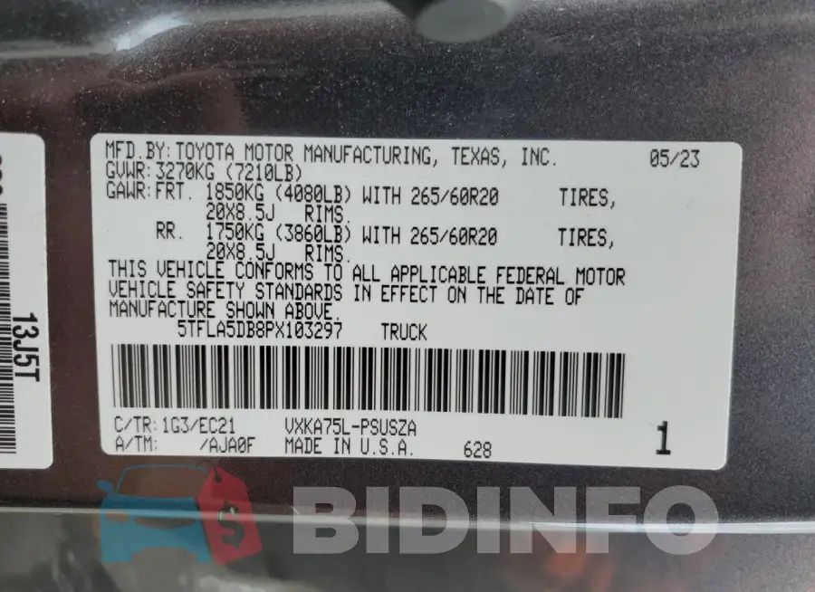5TFLA5DB8PX103297 Photo# 12