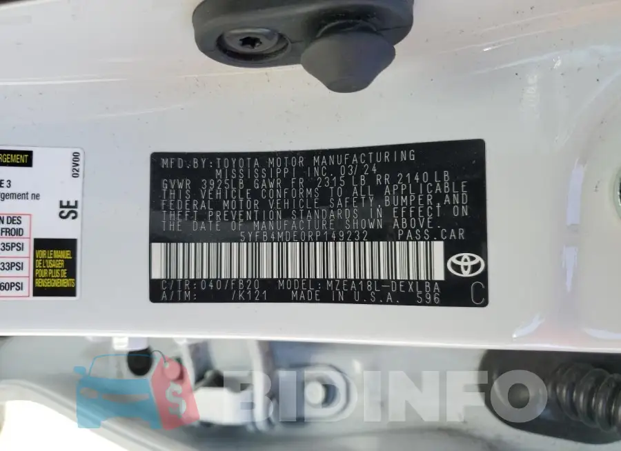 5YFB4MDE0RP149232 Photo# 13
