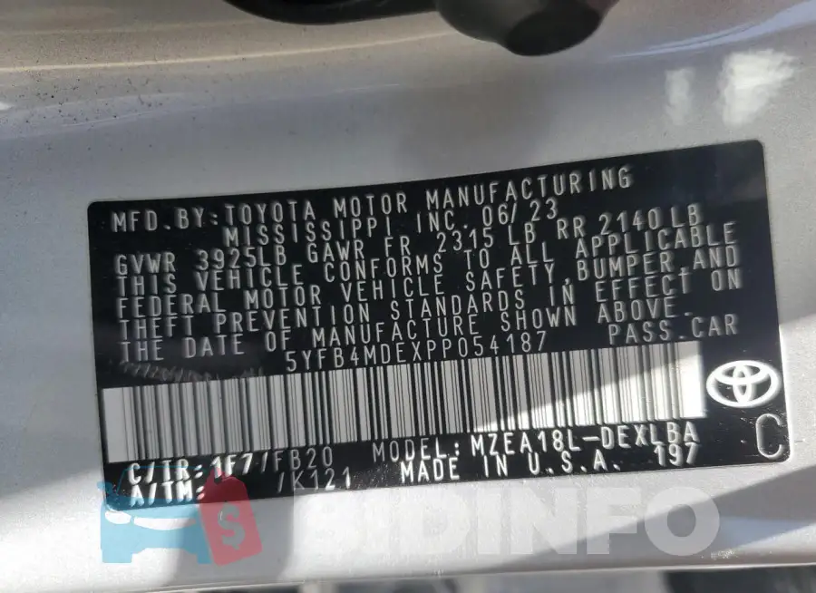 5YFB4MDEXPP054187 Photo# 13