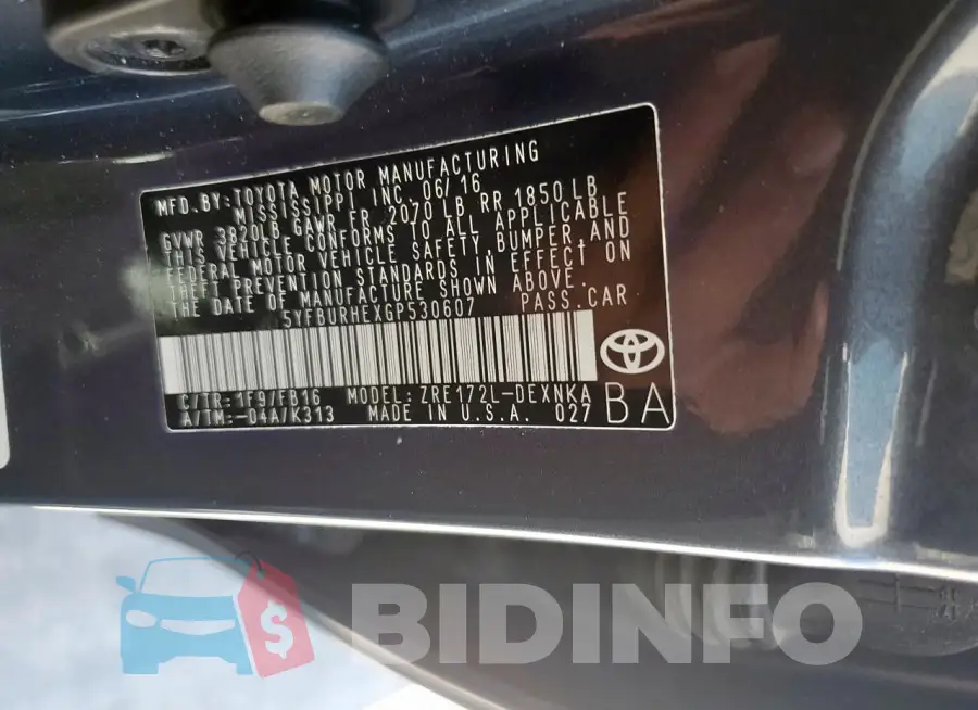 5YFBURHEXGP530607 Photo# 12