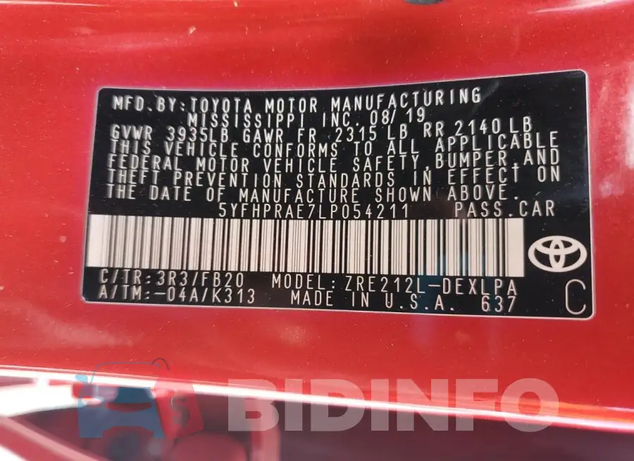 5YFHPRAE7LP054211 Photo# 13