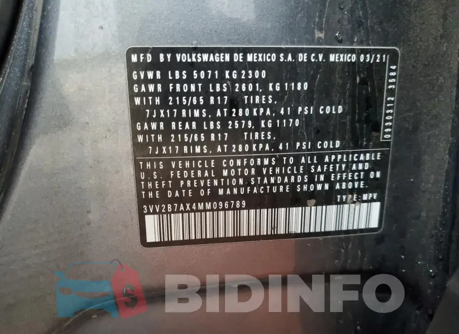 3VV2B7AX4MM096789 Photo# 13