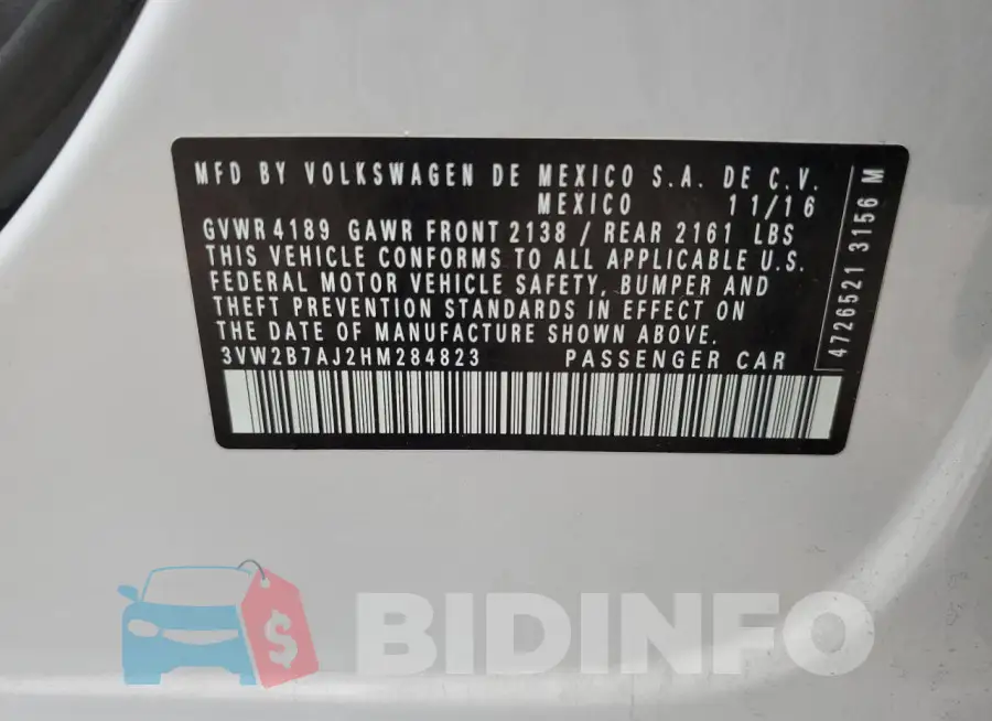 3VW2B7AJ2HM284823 Photo# 12