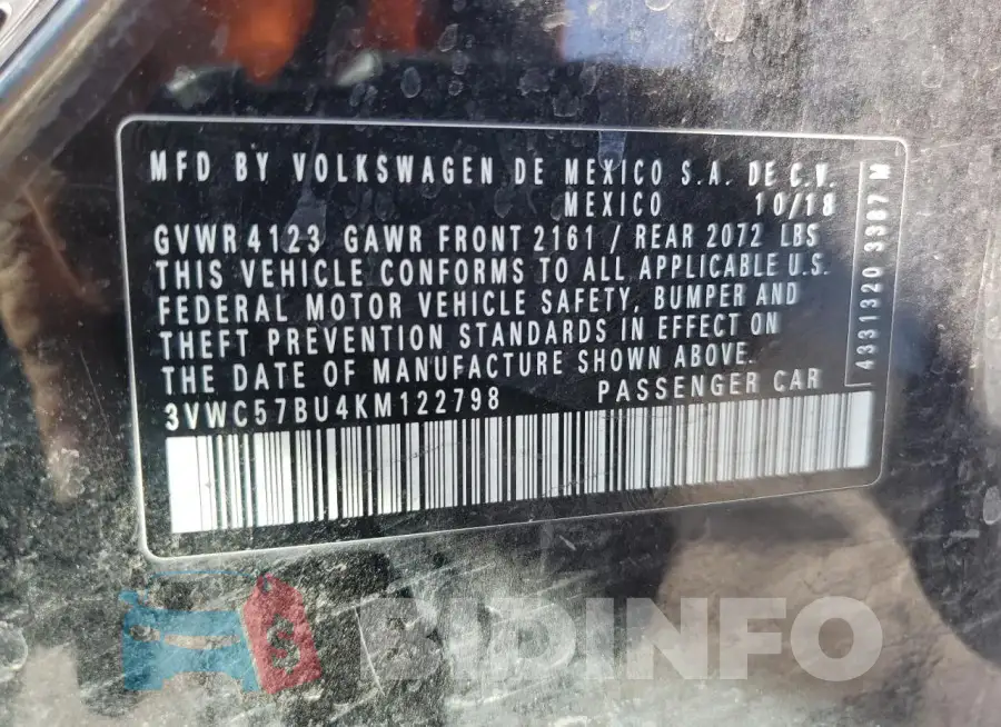 3VWC57BU4KM122798 Photo# 12