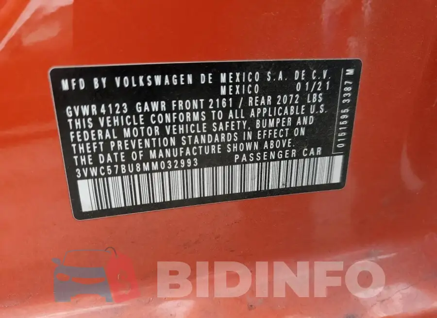 3VWC57BU8MM032993 Photo# 12