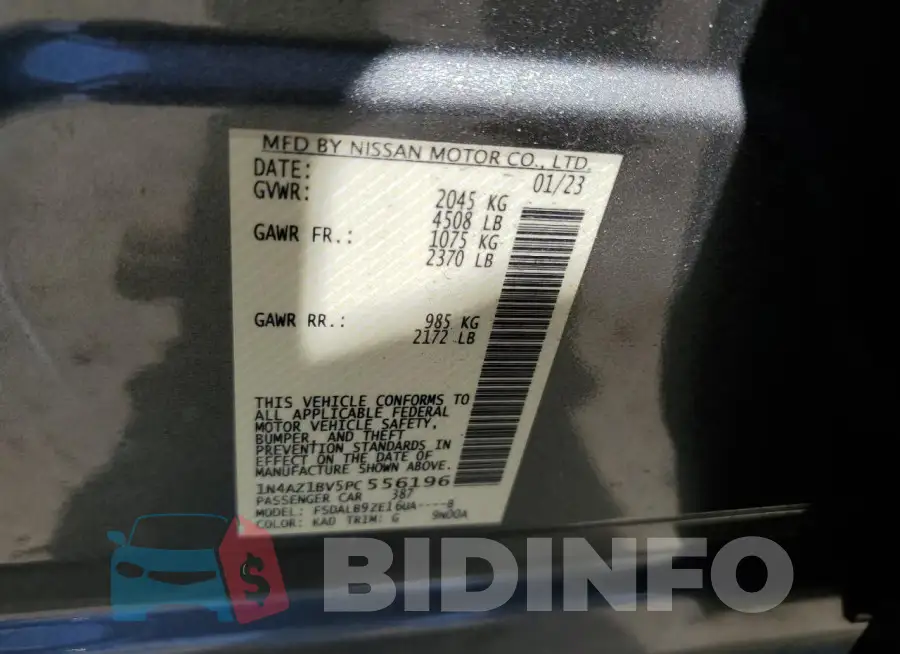1N4AZ1BV5PC556196 Photo# 14