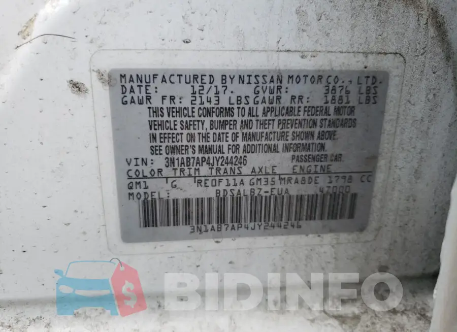 3N1AB7AP4JY244246 Photo# 12