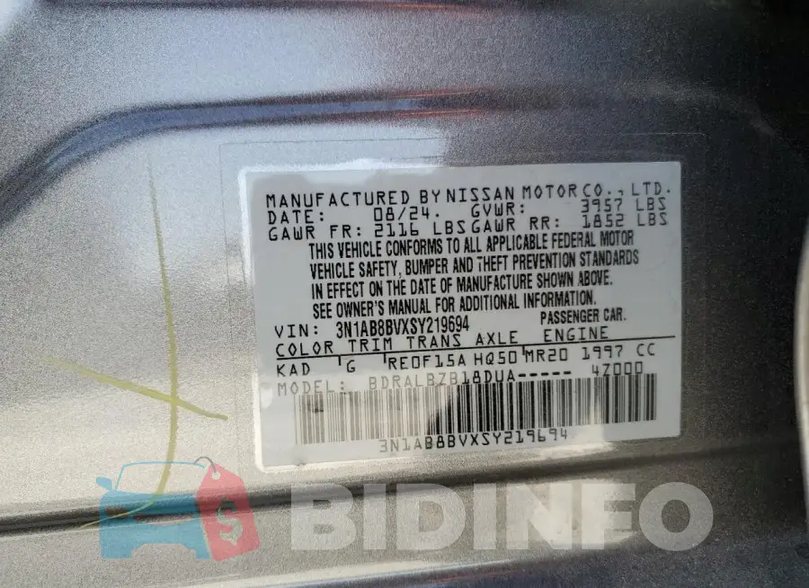 3N1AB8BVXSY219694 Photo# 12