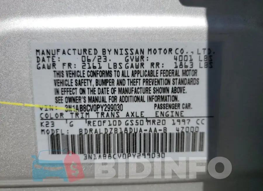 3N1AB8CV0PY299030 Photo# 13