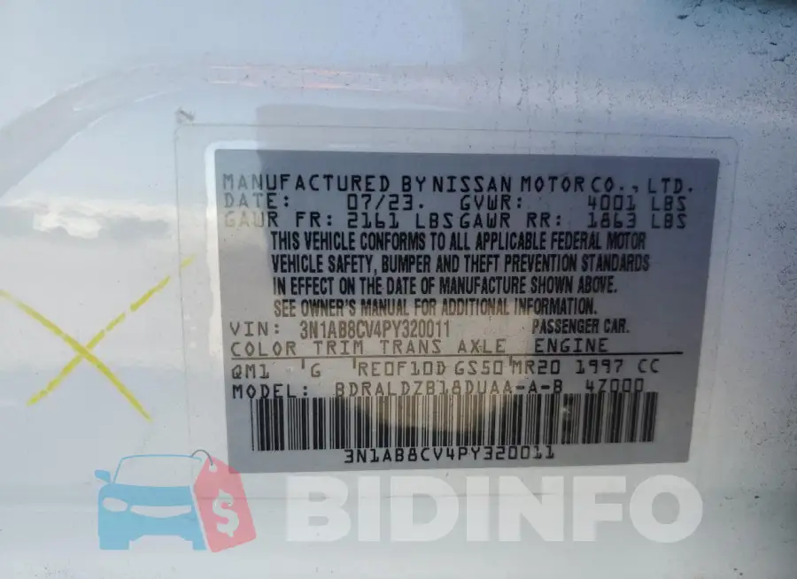3N1AB8CV4PY320011 Photo# 12