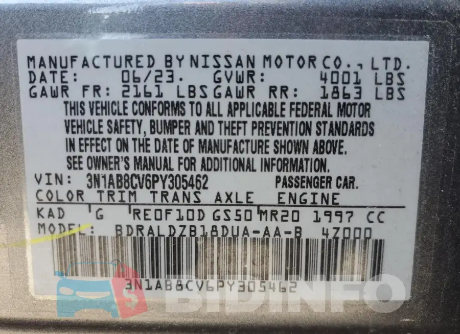 3N1AB8CV6PY305462 Photo# 12