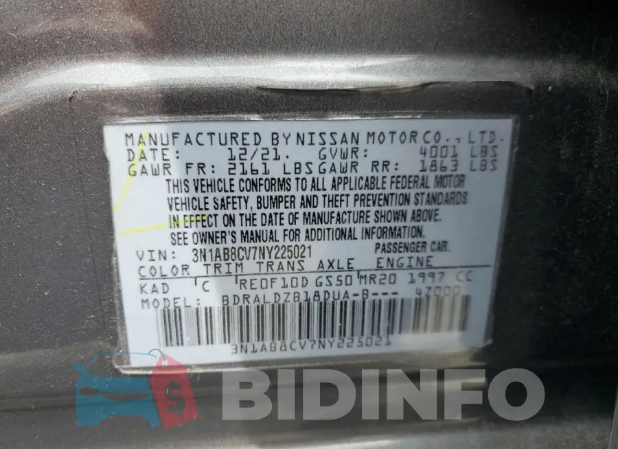 3N1AB8CV7NY225021 Photo# 13
