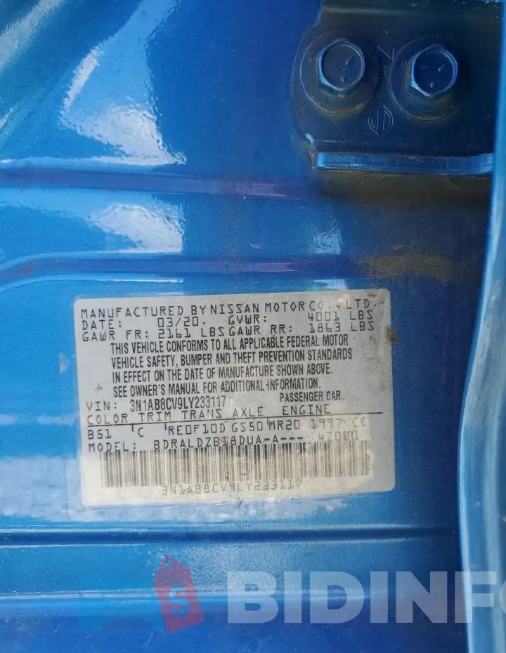 3N1AB8CV9LY233117 Photo# 13