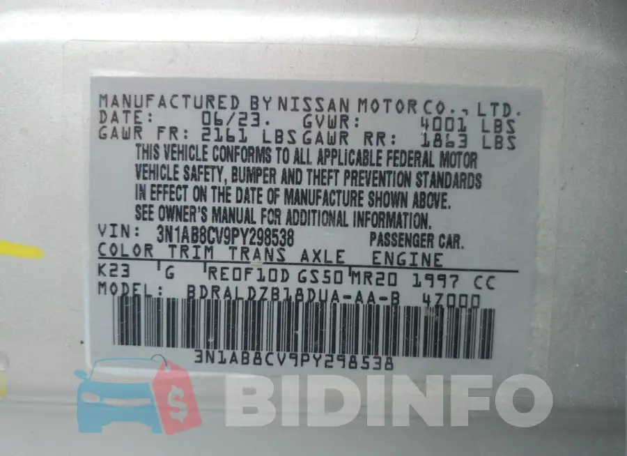 3N1AB8CV9PY298538 Photo# 12