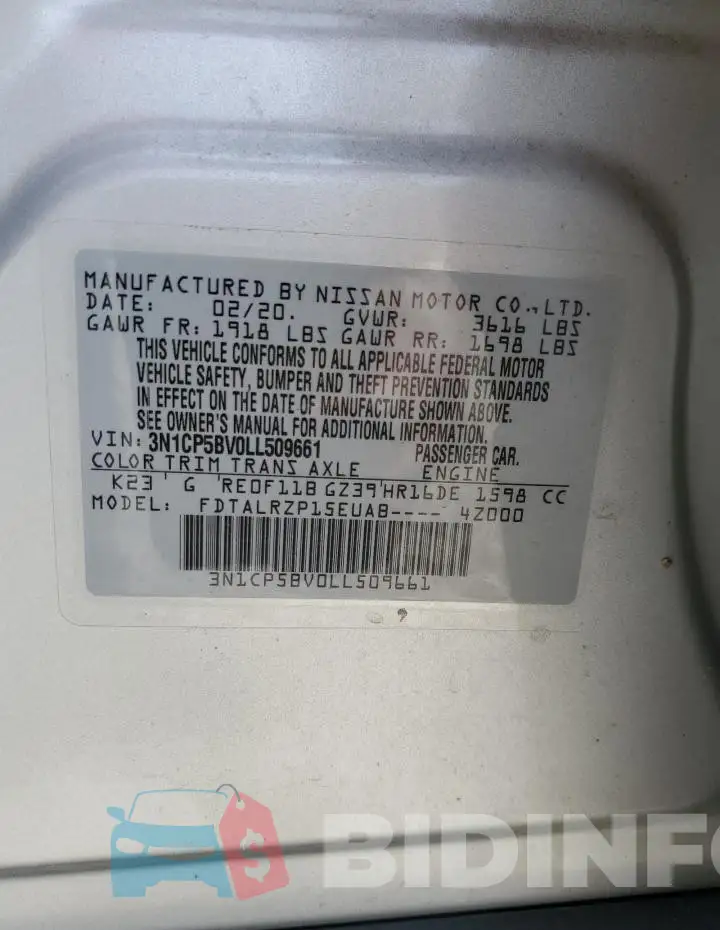 3N1CP5BV0LL509661 Photo# 12