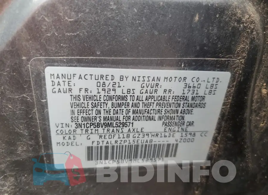 3N1CP5BV9ML529571 Photo# 13