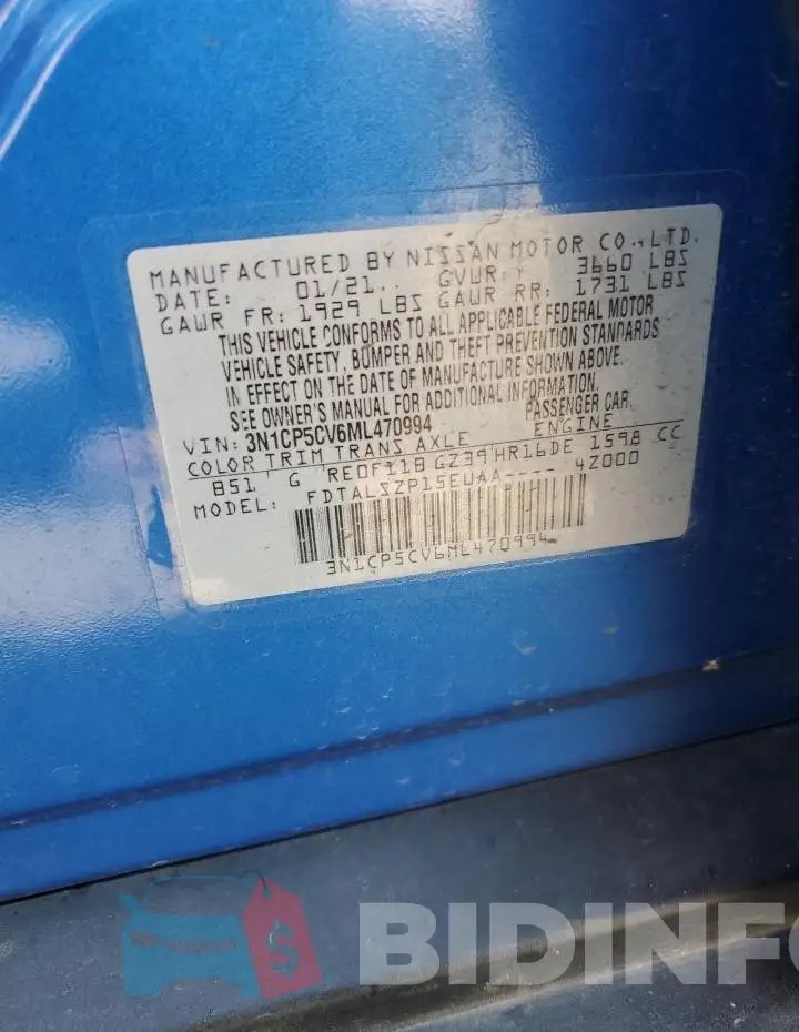 3N1CP5CV6ML470994 Photo# 12