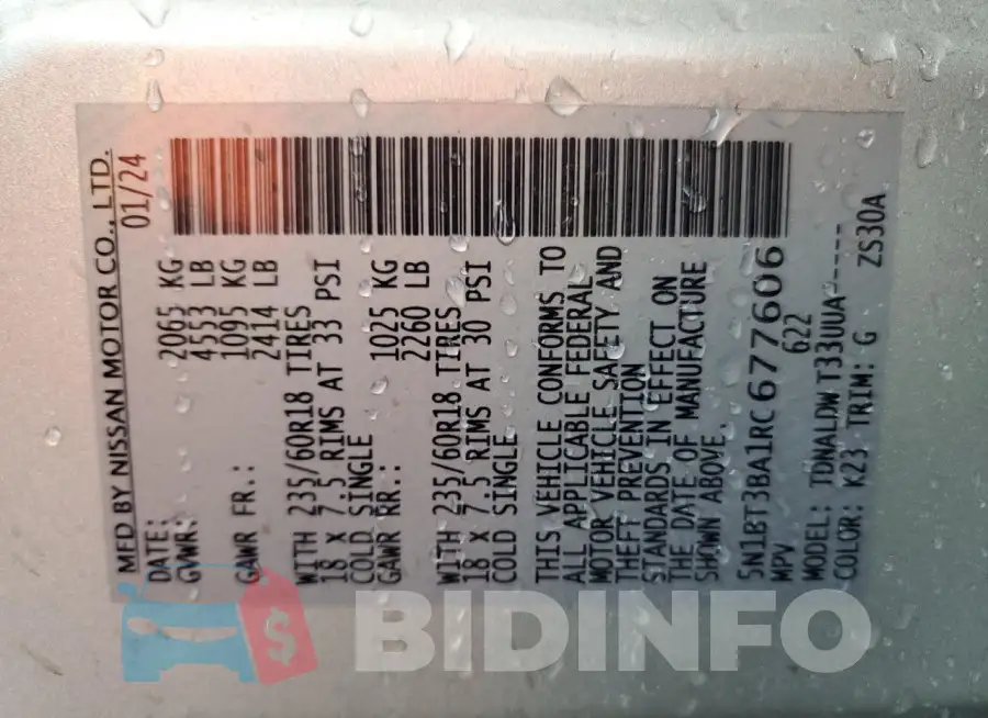 5N1BT3BA1RC677606 Photo# 13