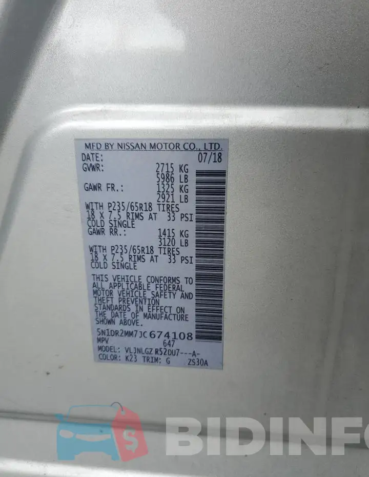 5N1DR2MM7JC674108 Photo# 13