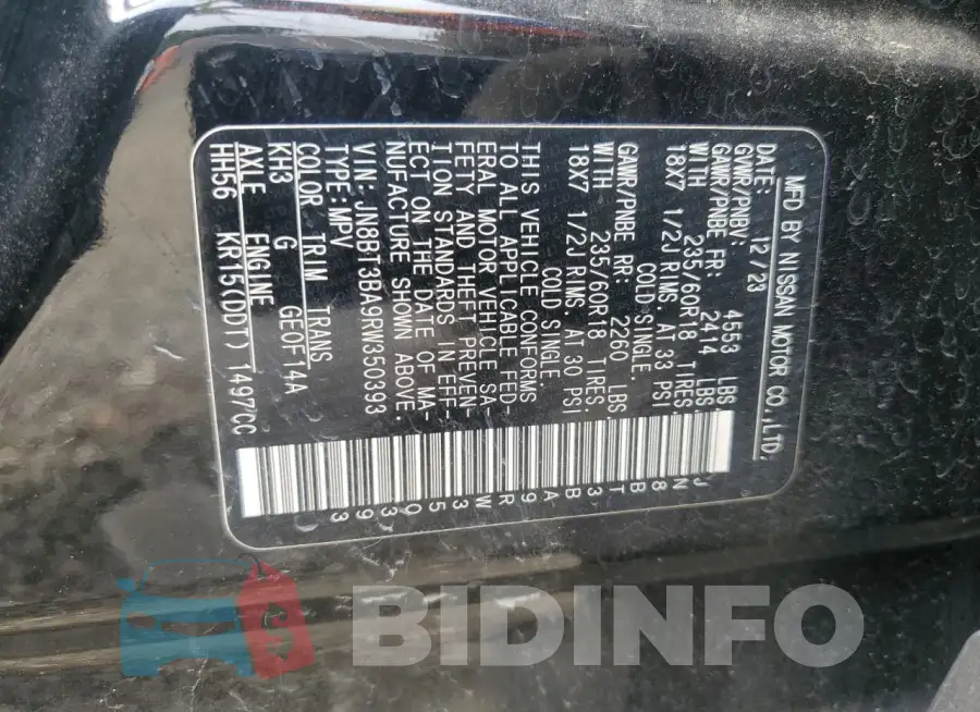 JN8BT3BA9RW350393 Photo# 14