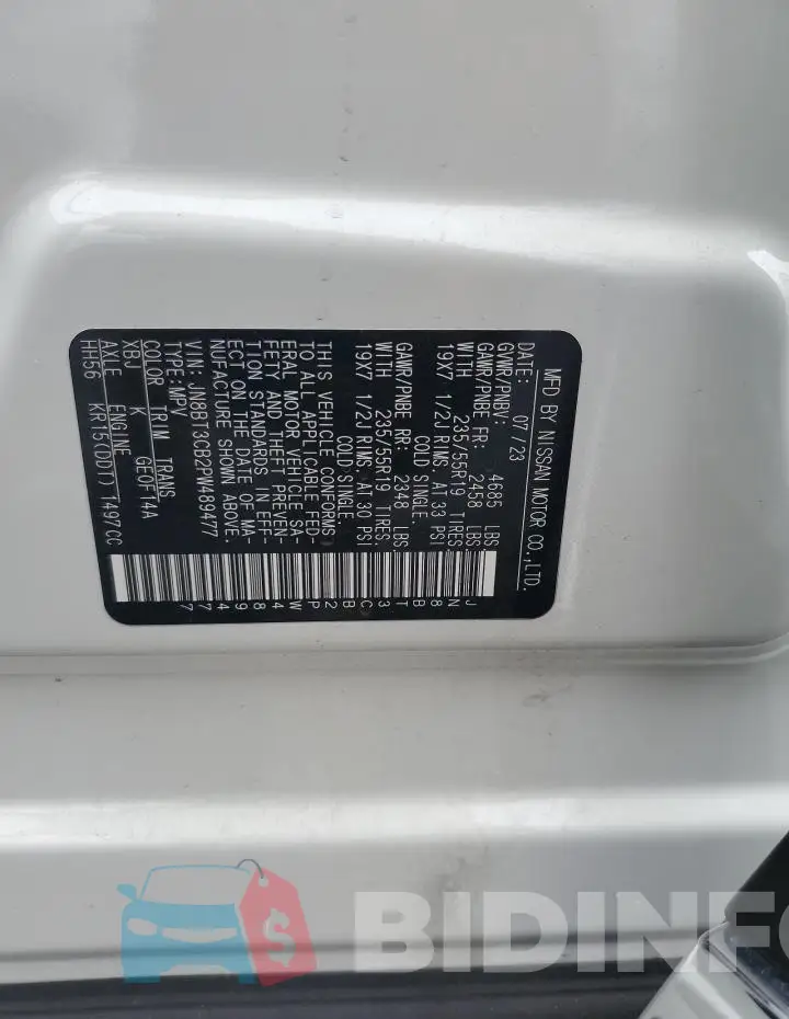 JN8BT3CB2PW489477 Photo# 14