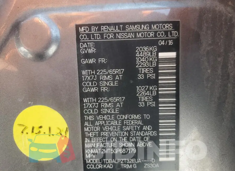 KNMAT2MT5GP687179 Photo# 13