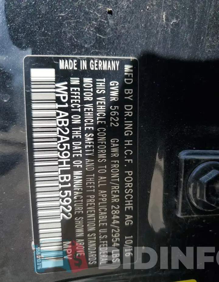 WP1AB2A59HLB15922 Photo# 14