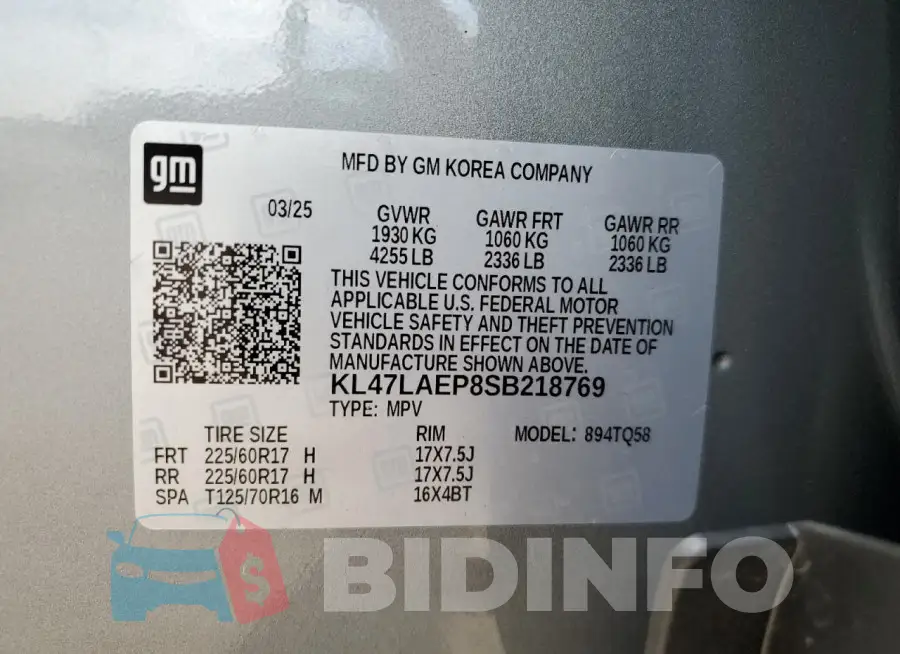 KL47LAEP8SB218769 Photo# 14