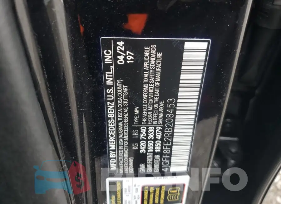 4JGFF8FE2RB208453 Photo# 13