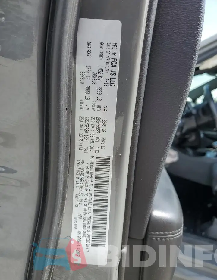 1C4RDHAG2KC827196 Photo# 13
