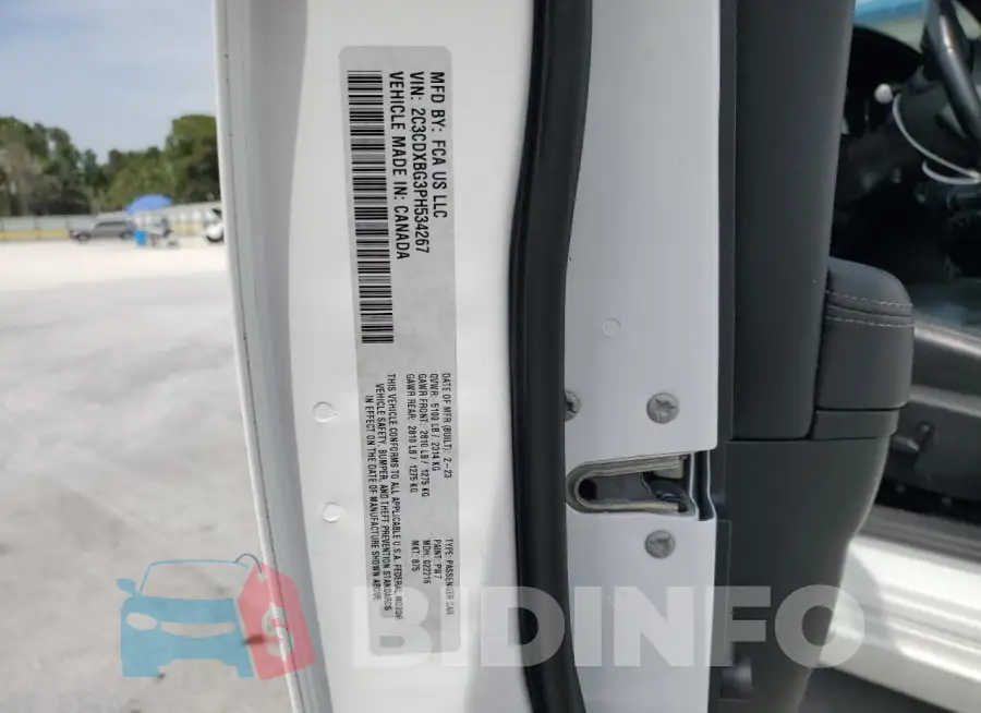 2C3CDXBG3PH534267 Photo# 12