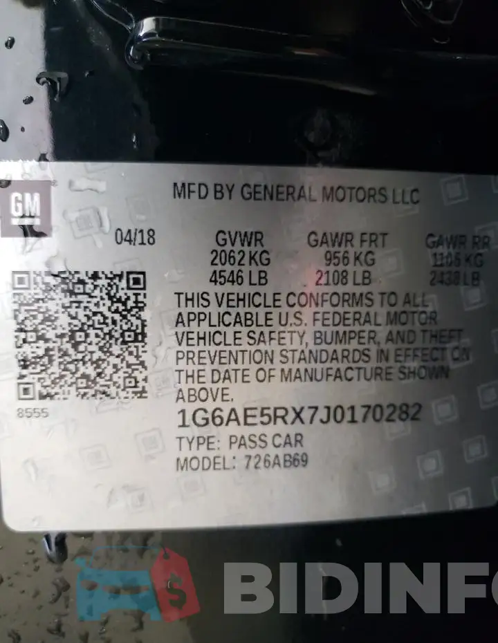 1G6AE5RX7J0170282 Photo# 12